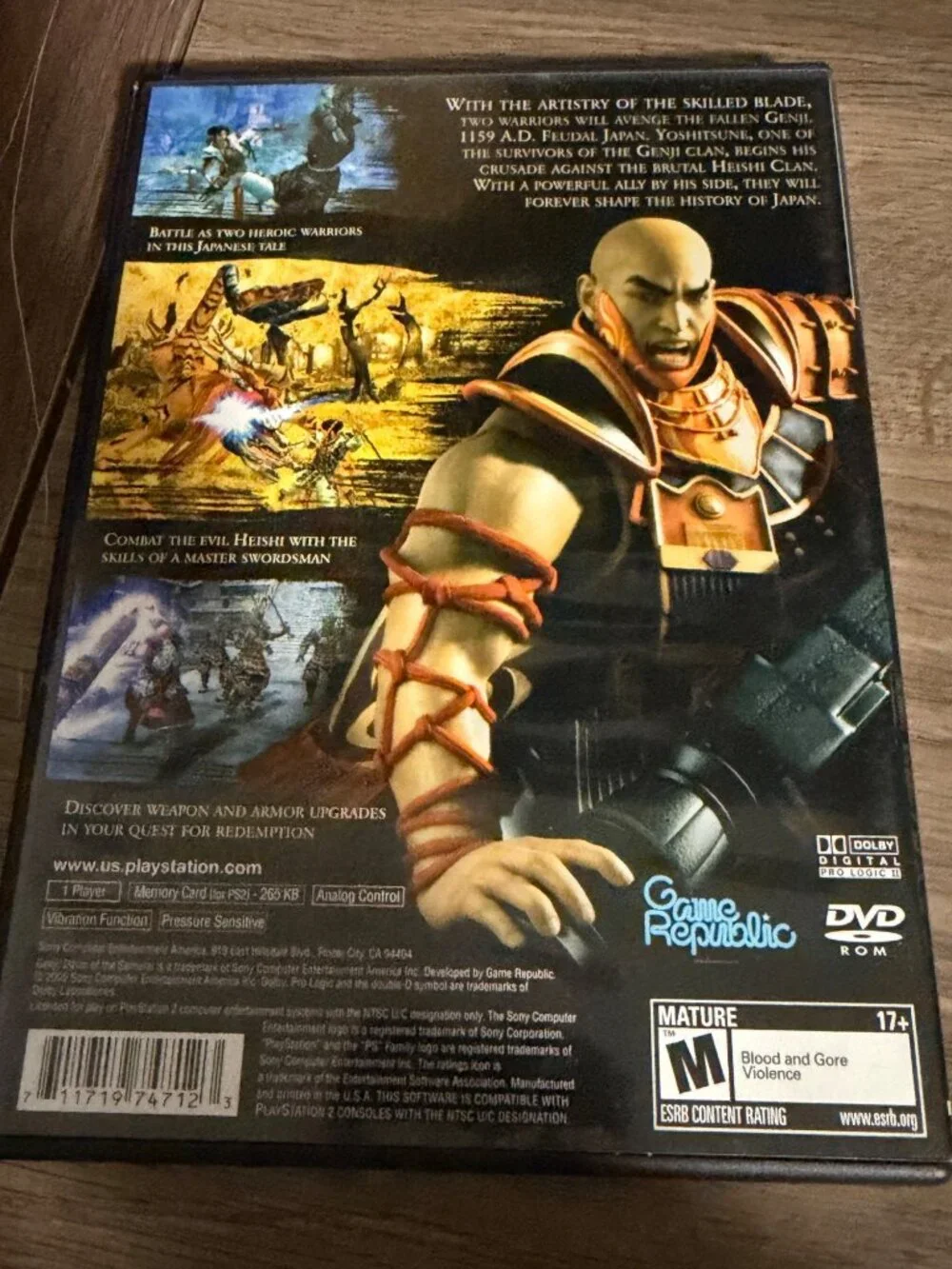 PS2 Genji Dawn of the Samurai Includes Manual and Registration